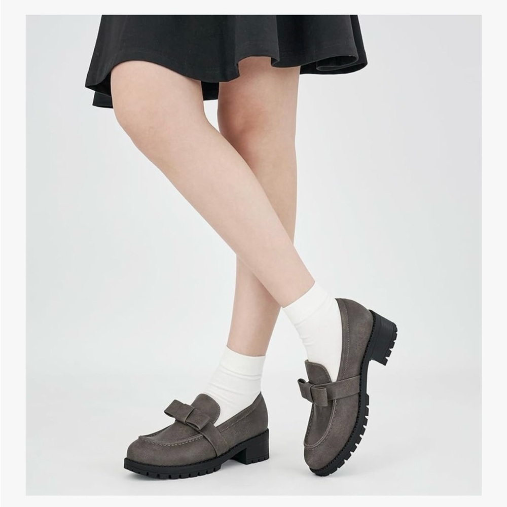 Gray Loafers with Bow Detail - Picture 6 of 7